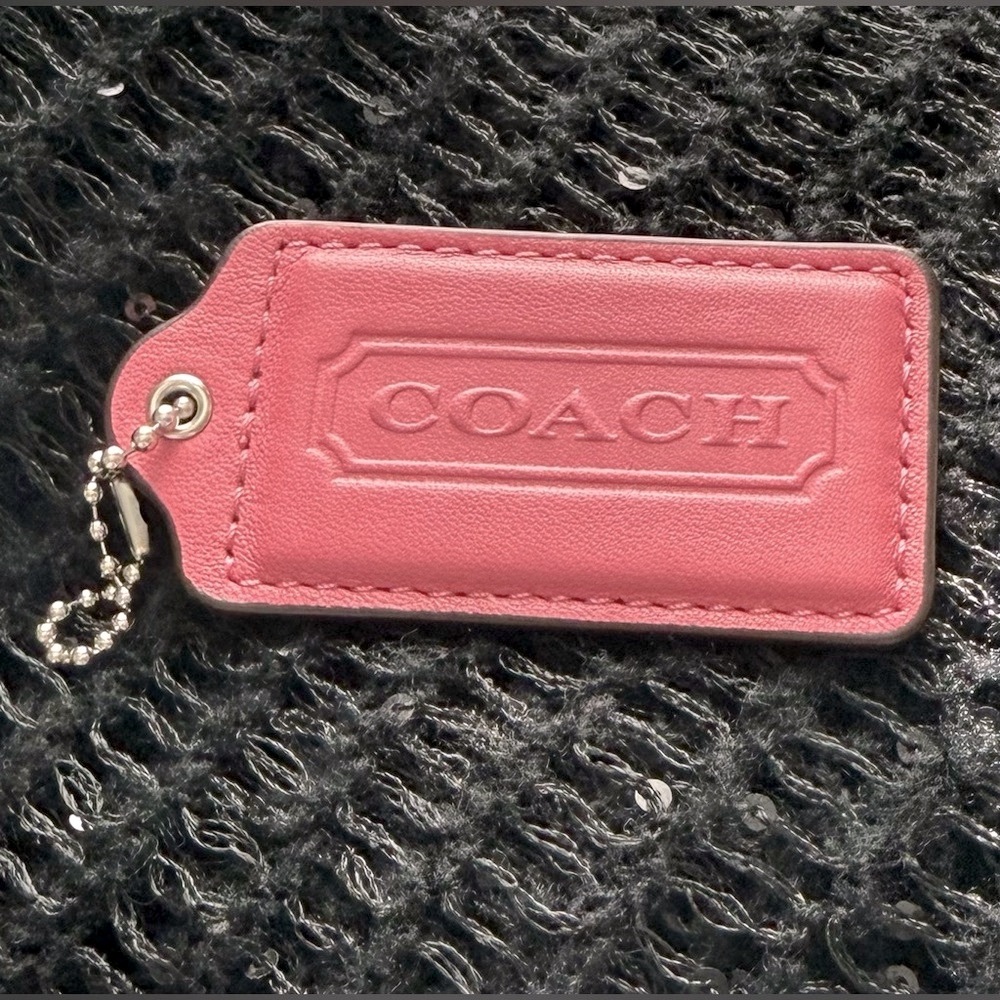 🎉Coach Pink Leather Purse Fob Hang Tag Charm